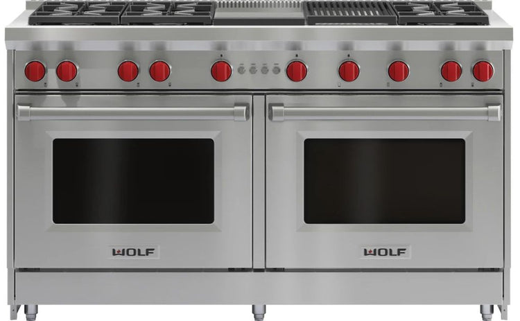 NIB Wolf GR606CGLP 60" 6 Dual-Stacked Sealed Burners Pro-Style LP Range - Alabama Appliance
