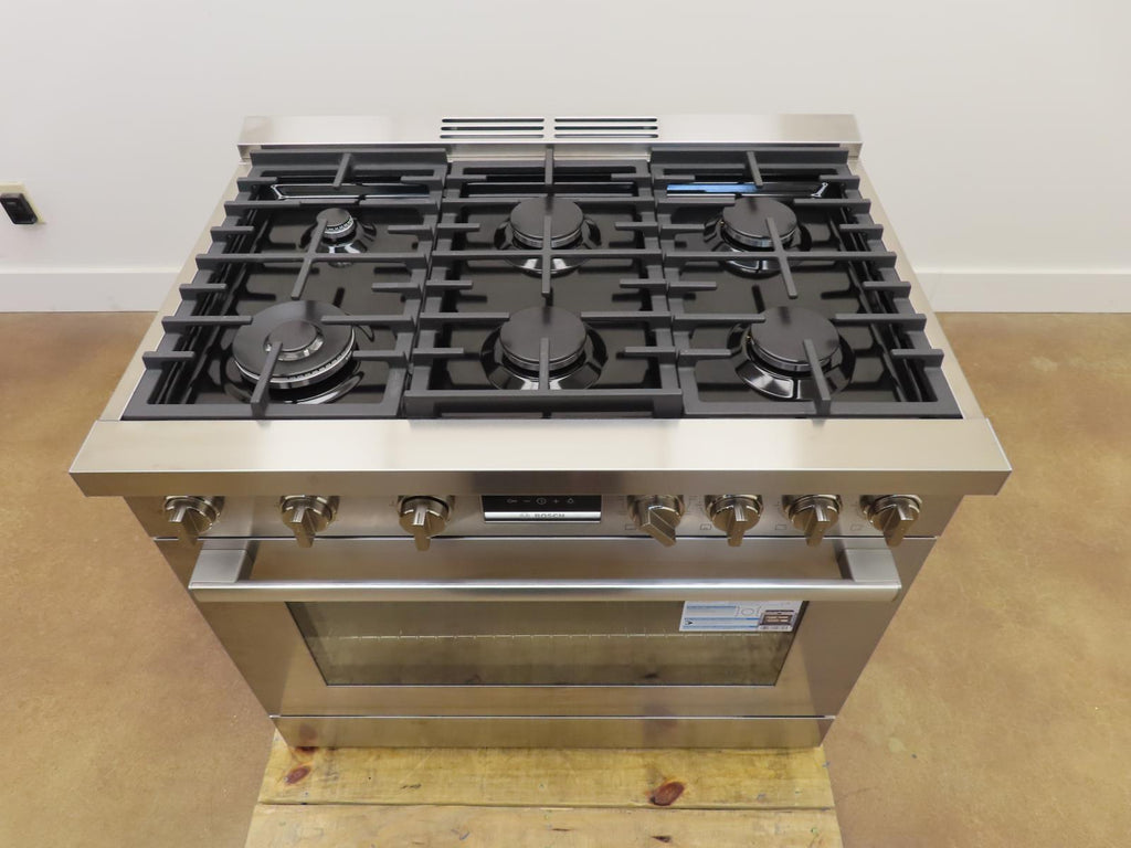 Bosch 800 Series HDS8655U 36" 6 Burner Dual Fuel Convection Range Full Warranty