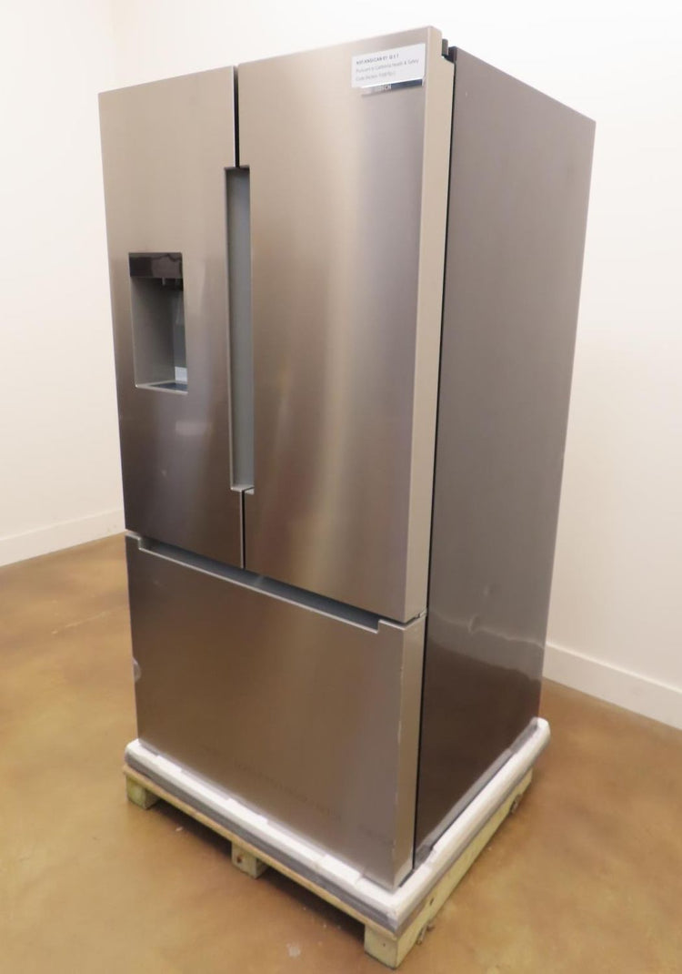 Bosch 100 Series B36FD10ENS 36" Freestanding French Door Smart Refrigerator Pics - Alabama Appliance
