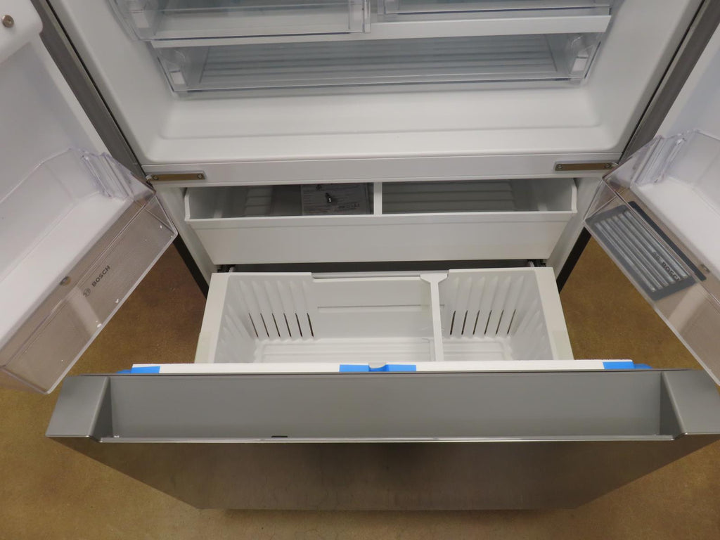 Bosch 100 Series B36CD10ENS 36" Freestanding French Door Smart Refrigerator - Alabama Appliance