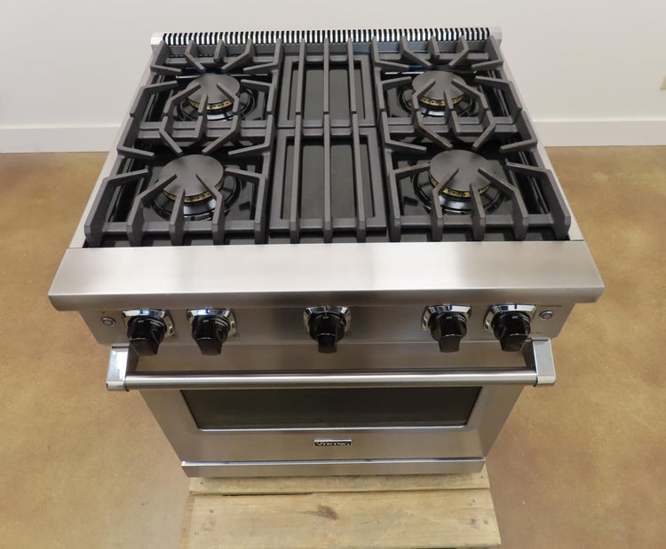 Viking Professional 5 Series 30" 4 Burners Gas Range VGR5304BSS 2025 Model - Alabama Appliance
