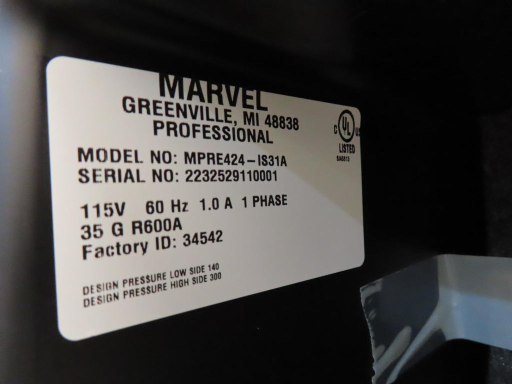 Marvel Professional Series MPRE424IS31A 24" Panel R. Built-In All Refrigerator