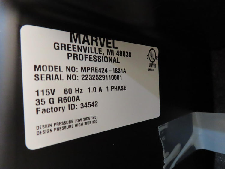 Marvel Professional Series MPRE424IS31A 24" Panel R. Built-In All Refrigerator