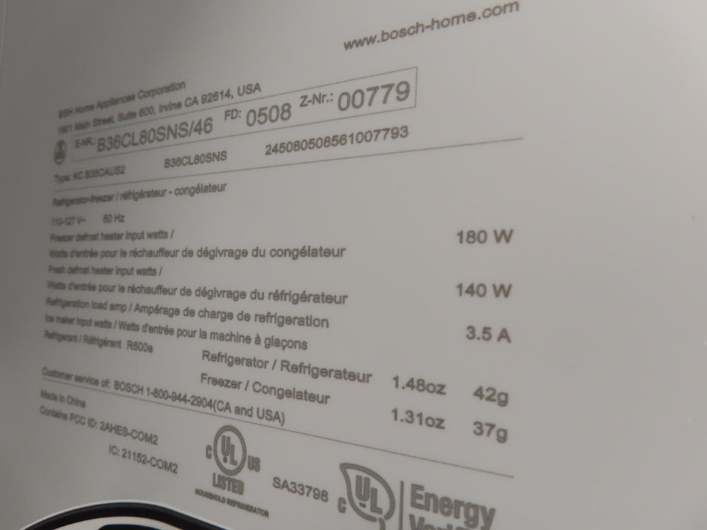 Bosch 800 Series B36CL80SNS 36" French Door Counter Depth Refrigerator - Alabama Appliance