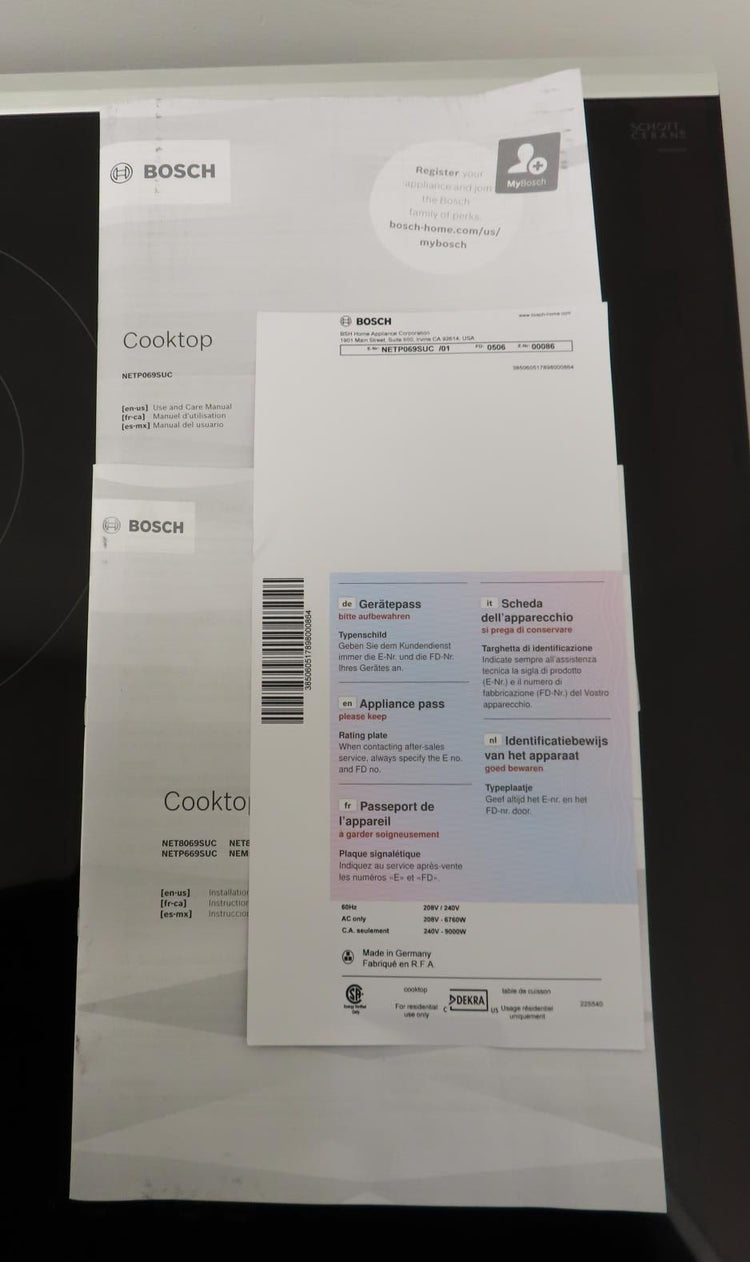 Bosch Benchmark Series NETP069SUC 30" Electric Cooktop with 5 Elements Perfect