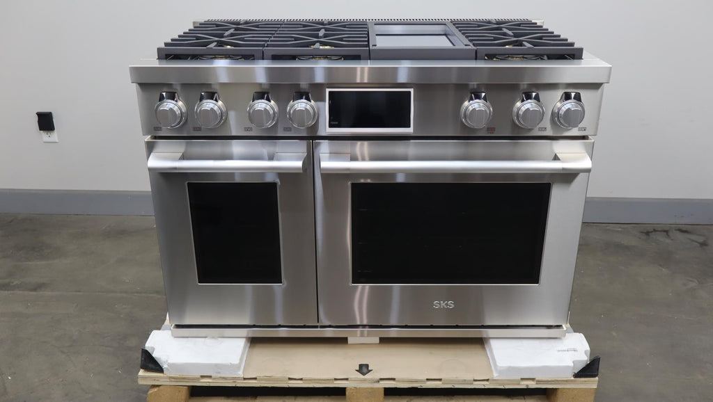 Signature Kitchen Suite 48" Double Oven Dual Fuel Convection Range SKSDR480GS - Alabama Appliance
