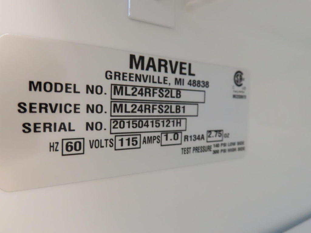 Marvel ML24RFS2LB 24" Built-in Compact Black Refrigerator/Freezer Left Hinge