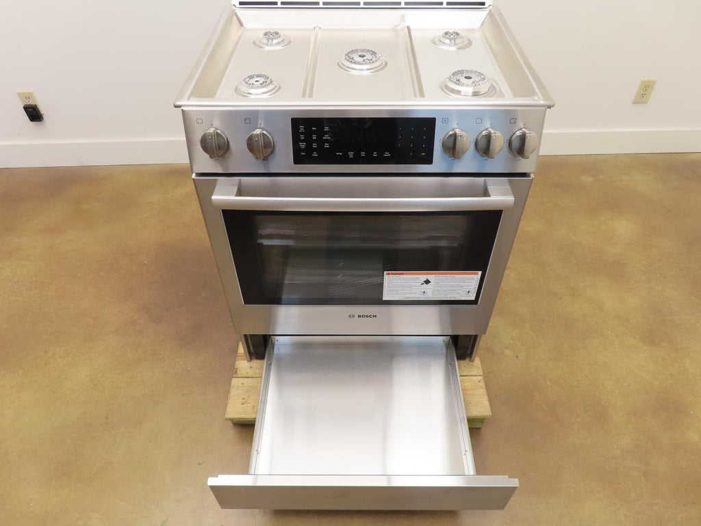 Bosch 800 Series HDI8056U 30" Slide-In Dual Fuel Stainless Steel Range - Alabama Appliance