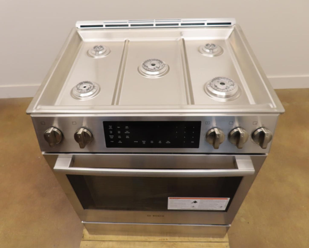 Bosch 800 Series HDI8056U 30" Slide-In Dual Fuel Stainless Steel Range - Alabama Appliance