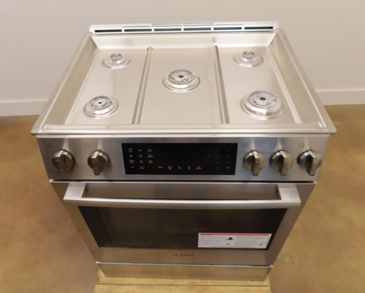 Bosch 800 Series HDI8056U 30" Slide-In Dual Fuel Stainless Steel Range - Alabama Appliance