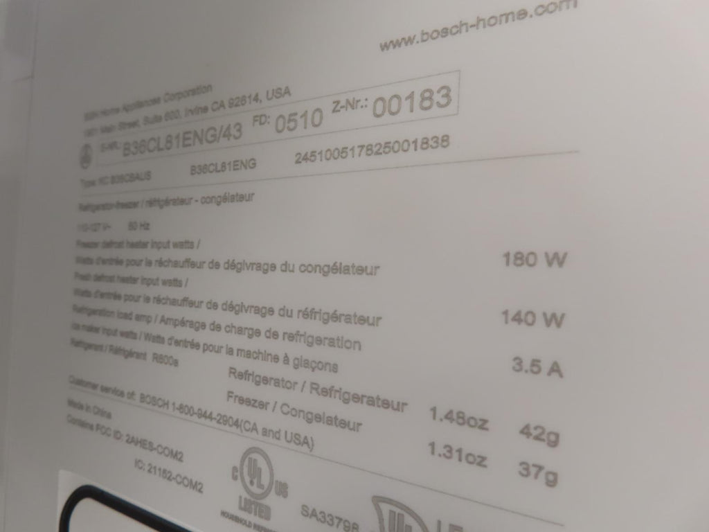 Bosch 800 Series B36CL81ENG 36" Freestanding French Door Smart Refrigerator Pics
