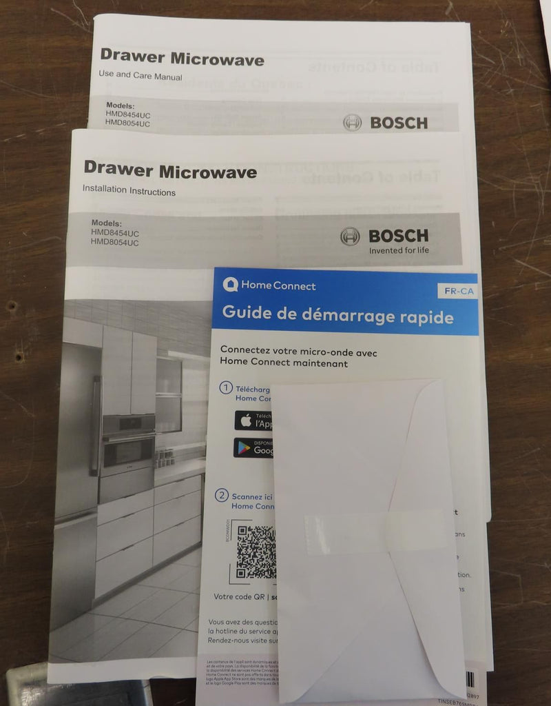 Bosch 800 Series HMD8054UC 30" Tilt Display 1.2 Cu.Ft Smart Microwave Drawer