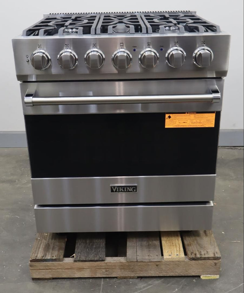 Viking 3 Series 30" 5 Sealed Burners Freestanding Dual Fuel Range RVDR33025BSSLP