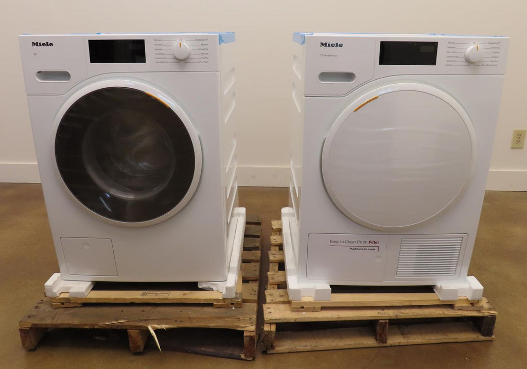 Miele 24" White Front Load Washer and Dryer Set WWD160 / TXD160WP