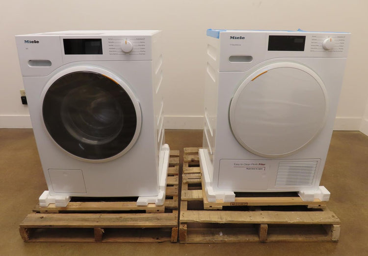 Miele 24" White Front Load Washer and Dryer Set WWD160 / TXD160WP
