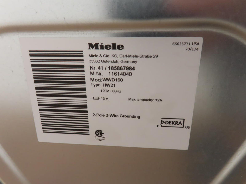 Miele 24" White Front Load Washer & Dryer Set WWD160 / TXD160WP See Pictures