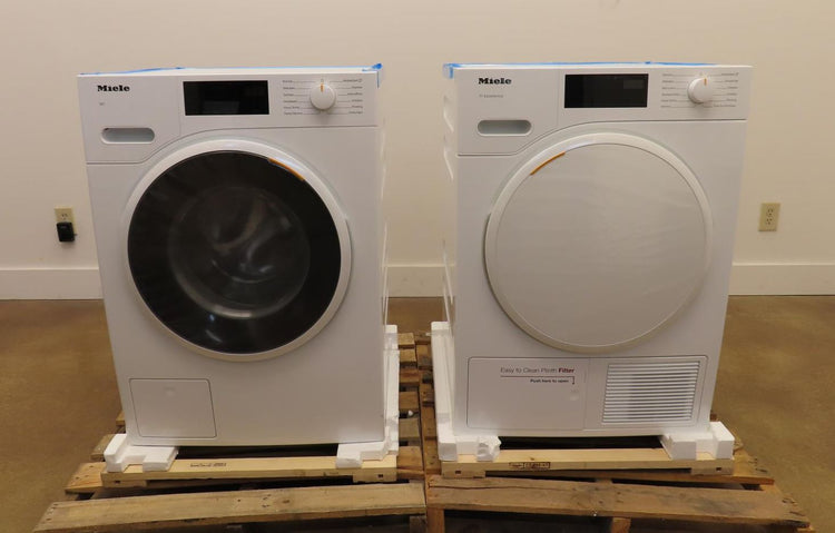 Miele 24" White Front Load Washer and Dryer Set WWD160 / TXD160WP