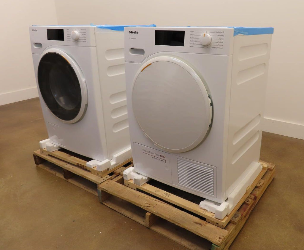 Miele 24" White Front Load Washer & Dryer Set WWD160 / TXD160WP 2 Year Warranty