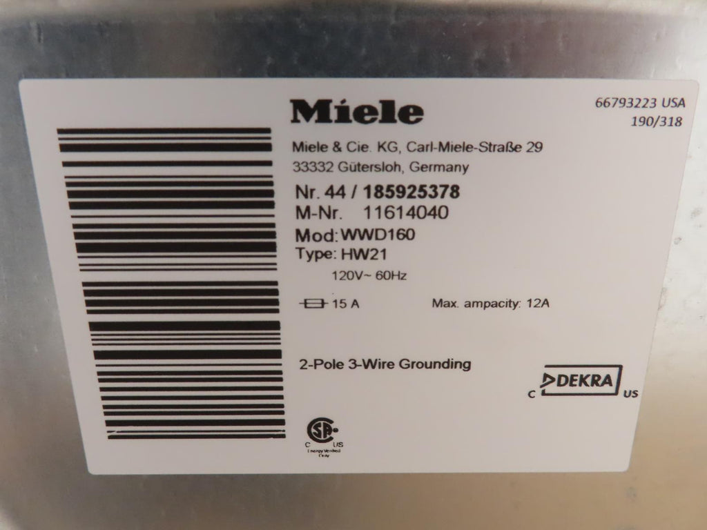 Miele 24" White Front Load Washer and Dryer Set WWD160 / TXD160WP Full Warranty