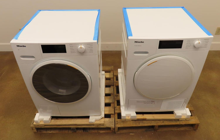 Miele 24" White Front Load Washer and Dryer Set WWD160 / TXD160WP Full Warranty