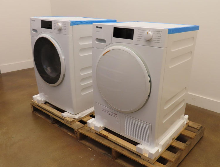 Miele 24" White Front Load Washer and Dryer Set WWD160 / TXD160WP Full Warranty