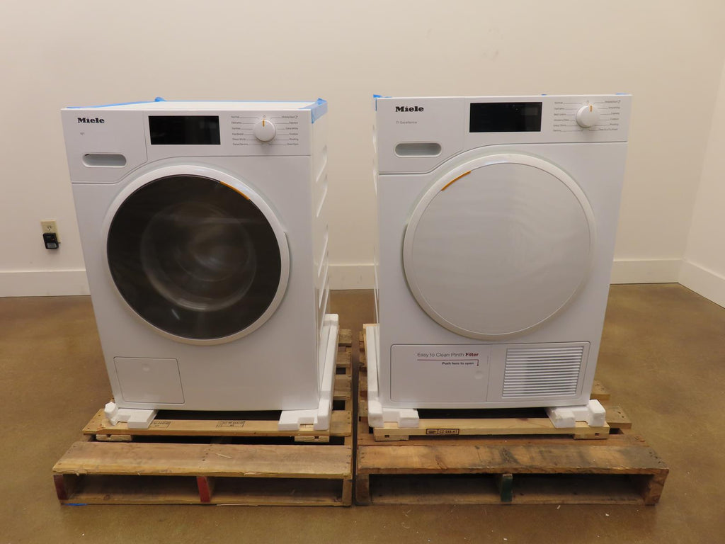 Miele 24" White Front Load Washer and Dryer Set WWD160 / TXD160WP