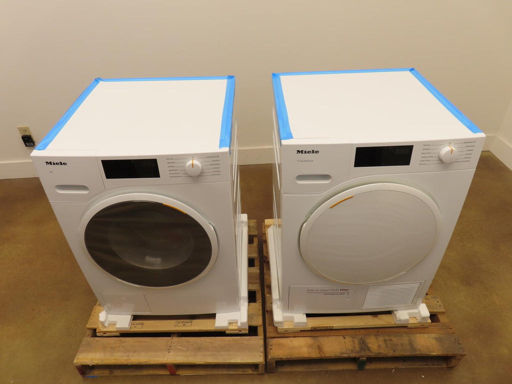 Miele 24" White Front Load Washer and Dryer Set WWD160 / TXD160WP