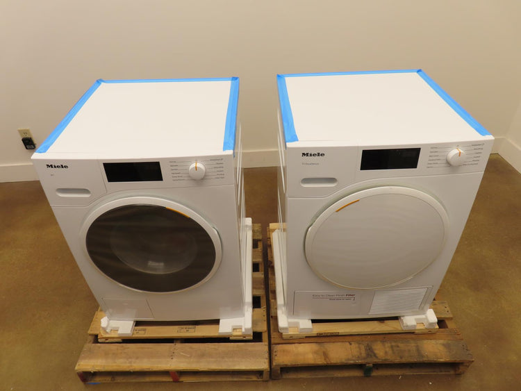 Miele 24" White Front Load Washer and Dryer Set WWD160 / TXD160WP