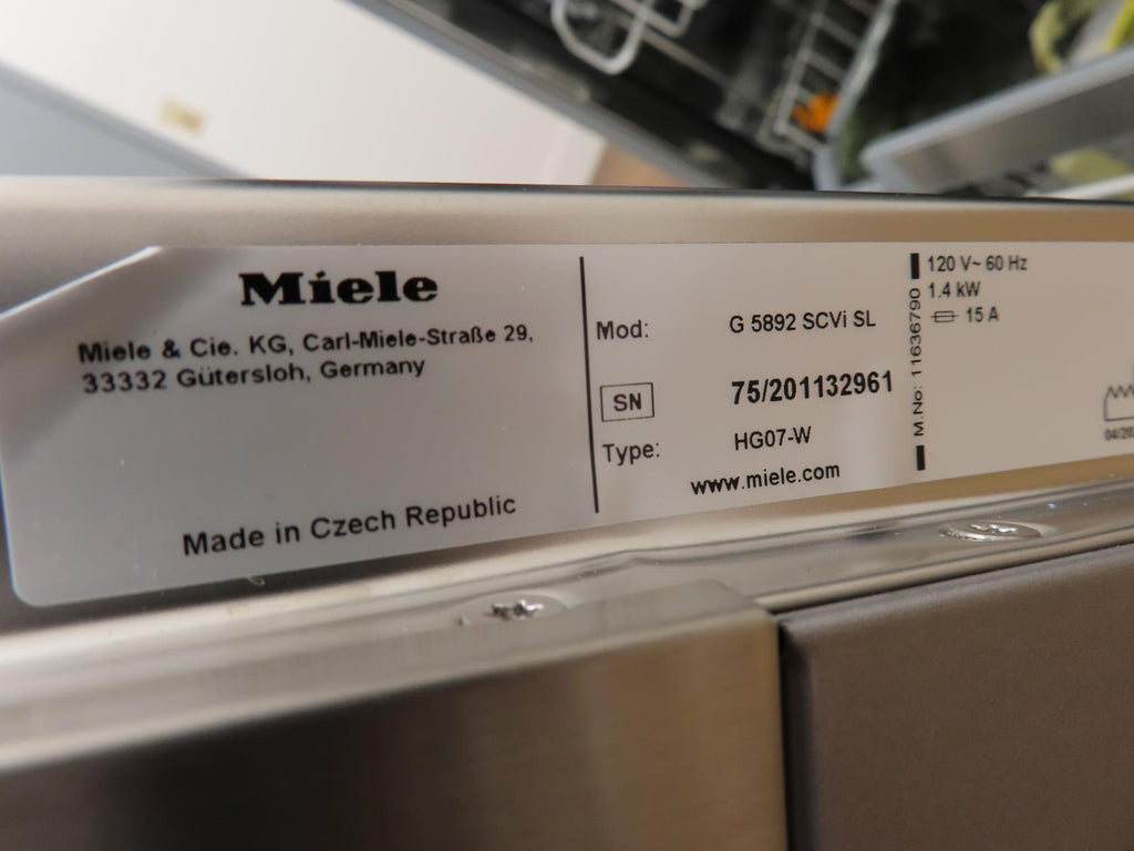 Miele G 5000 Series G5892SCVISL 18" Built-In Panel Ready Smart Dishwasher