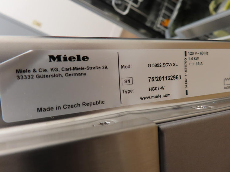 Miele G 5000 Series G5892SCVISL 18" Built-In Panel Ready Smart Dishwasher