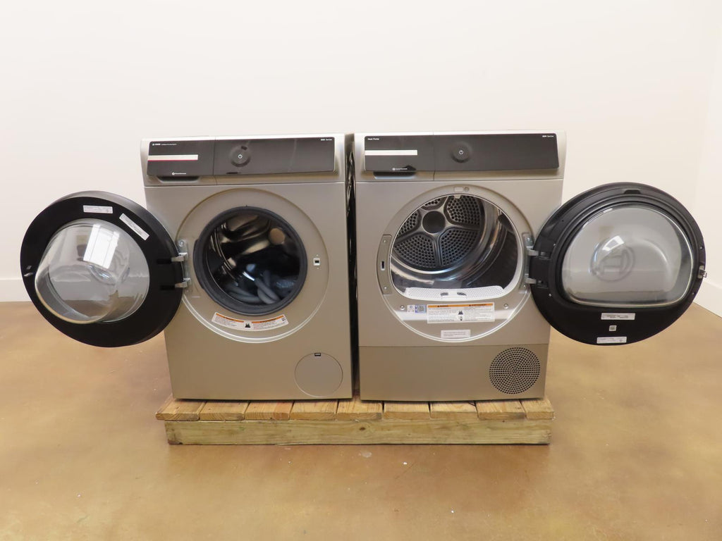 Bosch 800 Series WGB246AXUC / WQB245AXUC Front 24" Grey Load Washer Dryer Set