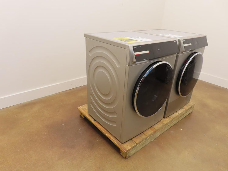 Bosch 800 Series WGB246AXUC / WQB245AXUC Front 24" Grey Load Washer Dryer Set
