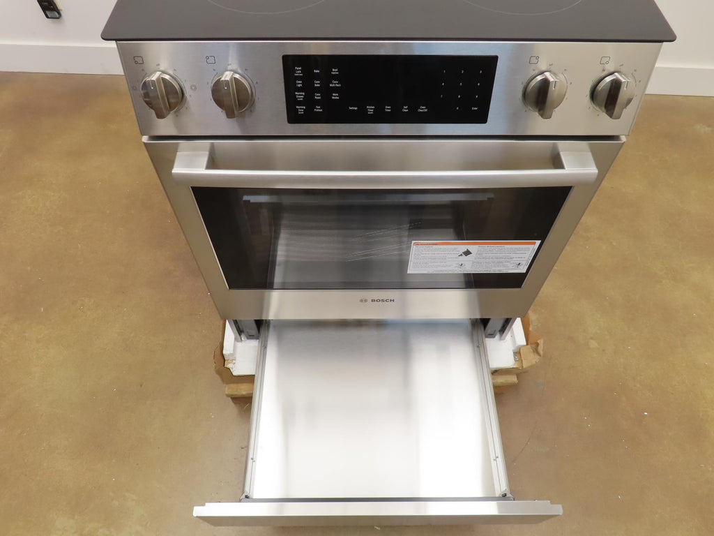 Bosch 800 Series HEI8056U 30" Warming Zone Slide-In Electric Range Images