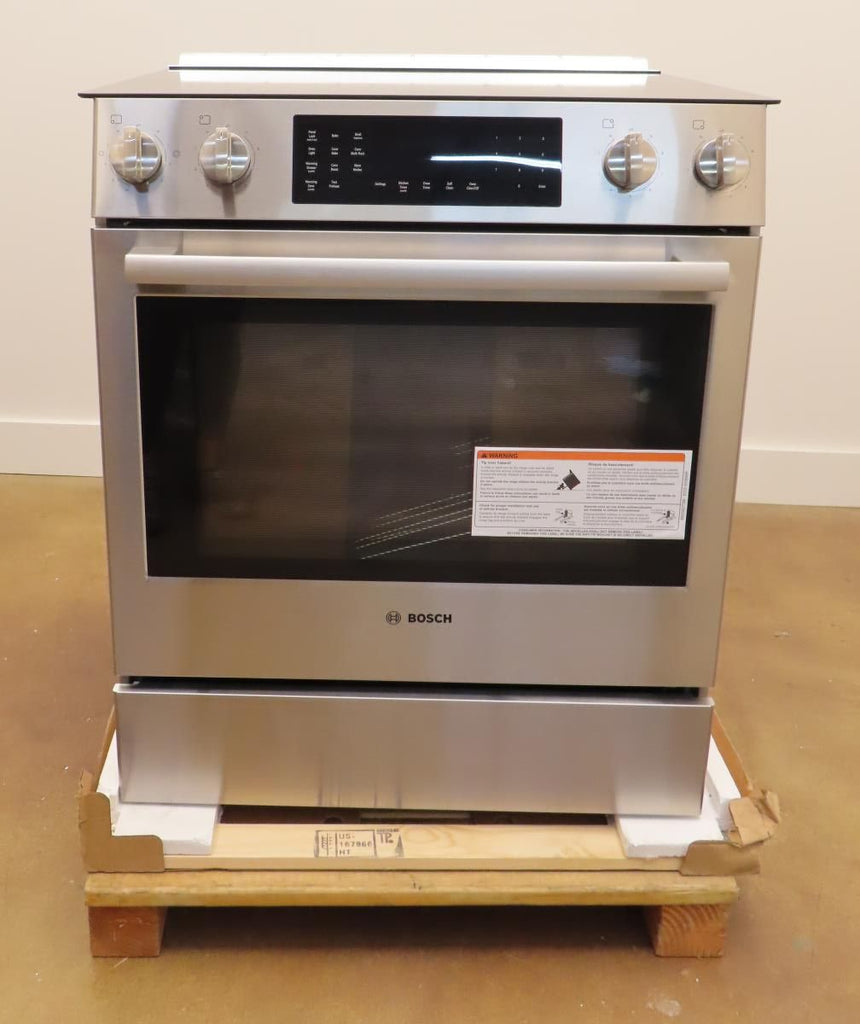 Bosch 800 Series HEI8056U 30" Warming Zone Slide-In Electric Range Images