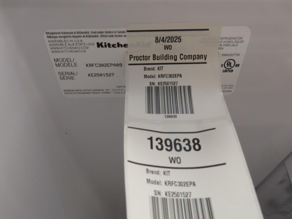 KitchenAid KRFC302EPA 36" Counter Depth French Door Panel Ready Refrigerator