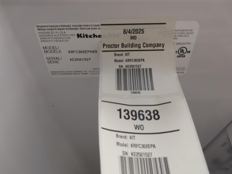 KitchenAid KRFC302EPA 36" Counter Depth French Door Panel Ready Refrigerator