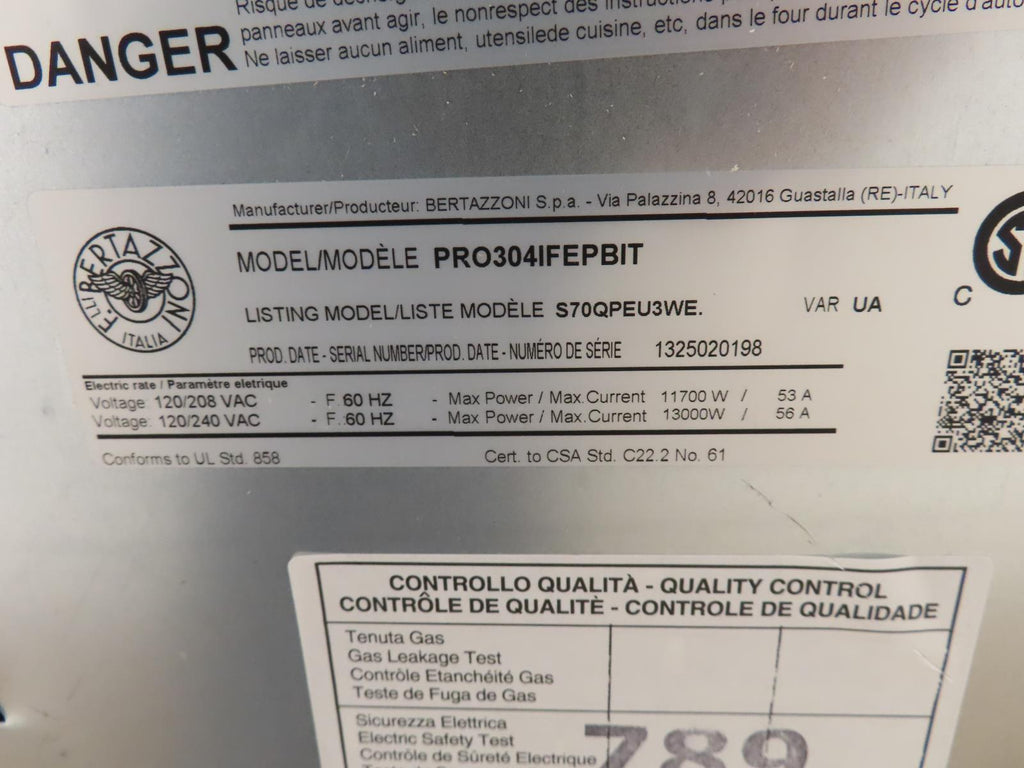 Bertazzoni Professional Series PRO304IFEPBIT 30" Freestanding Induction Range