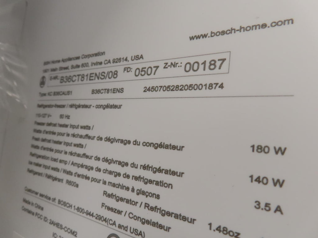 Bosch 800 Series B36CT81ENS 36" Smart French Door Bottom Mount Refrigerator Pics