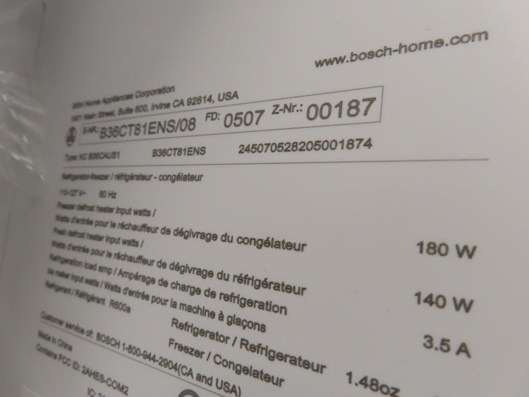 Bosch 800 Series B36CT81ENS 36" Smart French Door Bottom Mount Refrigerator Pics