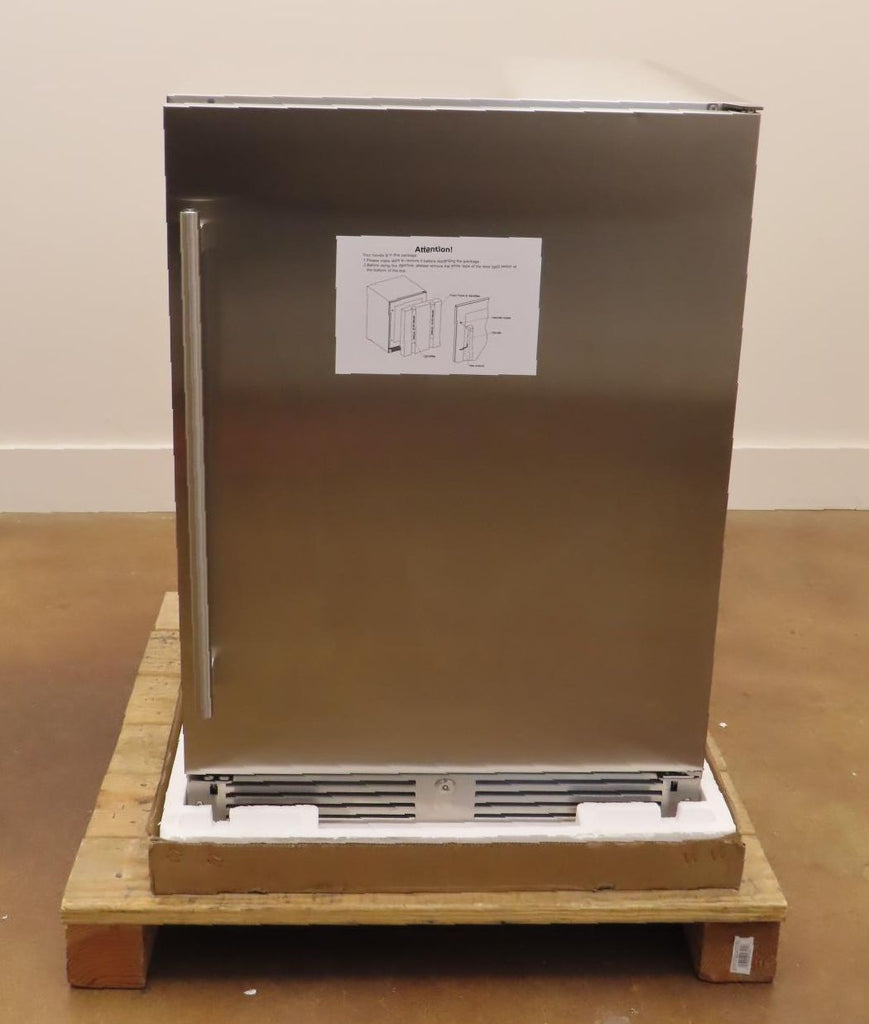 XO XOU24ORSR 24" Outdoor Stainless S Refrigerator with Glass Shelves Right Hinge