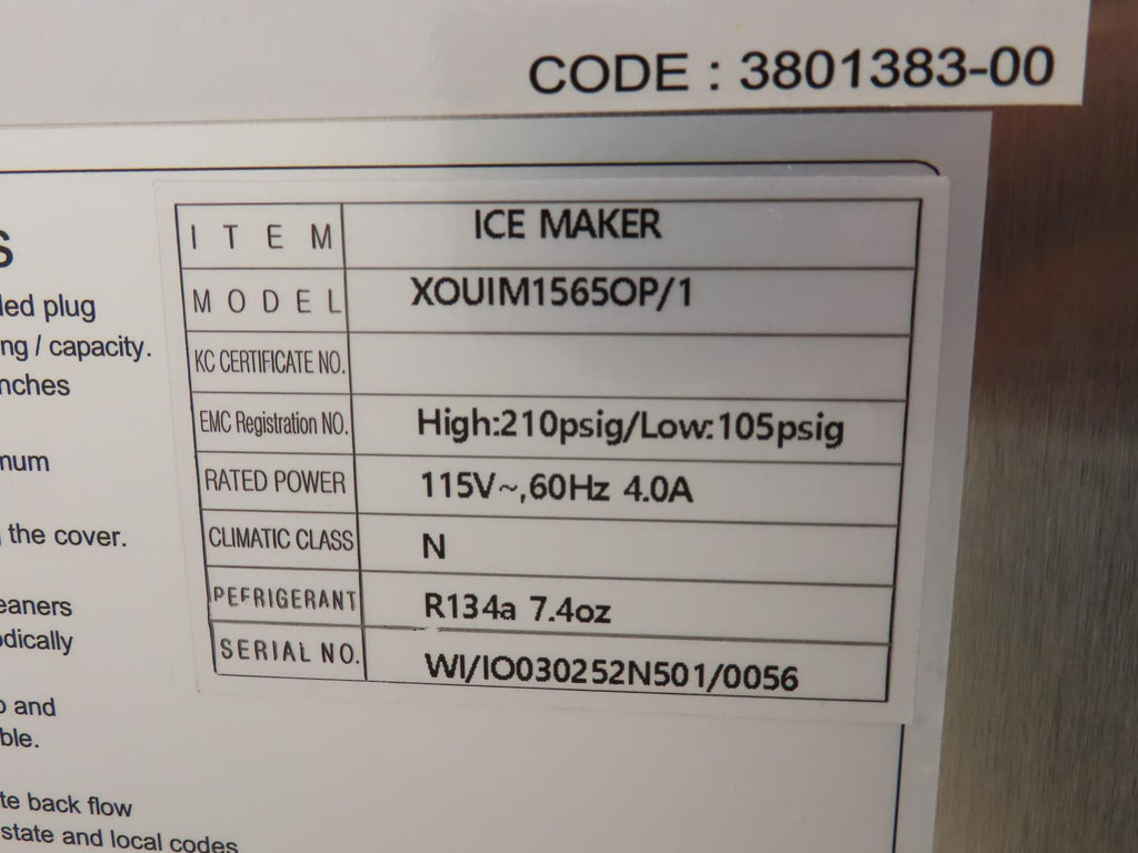 XO XOUIM1565OP 15" Panel Ready Built-In Gourmet Ice Maker Crystal Clear Cubes