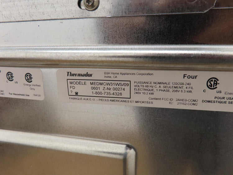 Thermador Masterpiece Series MEDMCW31WS 30" Built-In Oven Hydraulic SoftClose