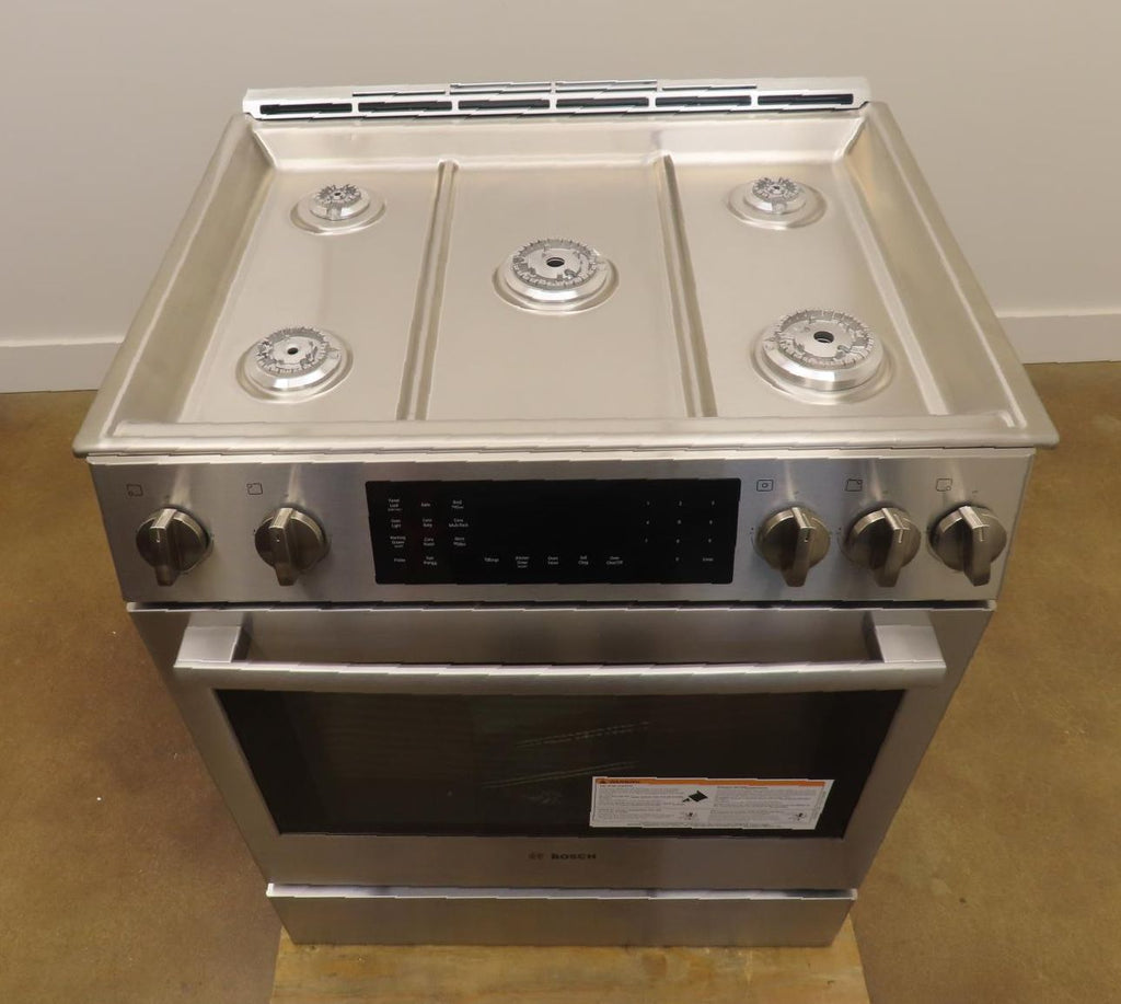 Bosch 800 Series HDI8056U 30" Slide-In Dual Fuel Stainless Steel Range Images