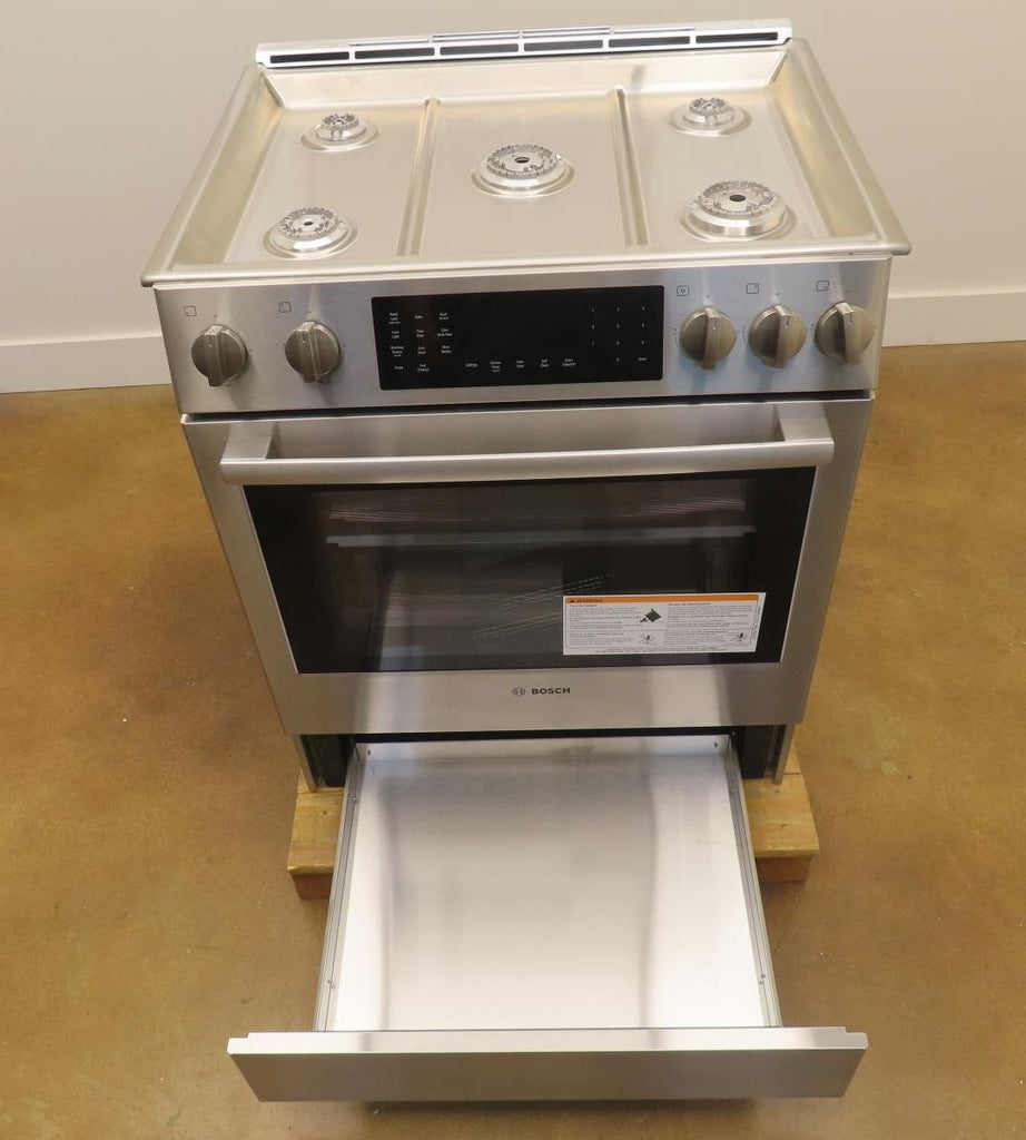 Bosch 800 Series HDI8056U 30" Slide-In Dual Fuel Stainless Steel Range Images