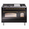 Ilve Nostalgie II Collection UP48FNMPBKG 48 Inch Freestanding Dual Fuel Range