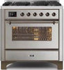 Ilve Majestic II Collection UM096DNS3SSB 36 Inch Freestanding Dual Fuel Range
