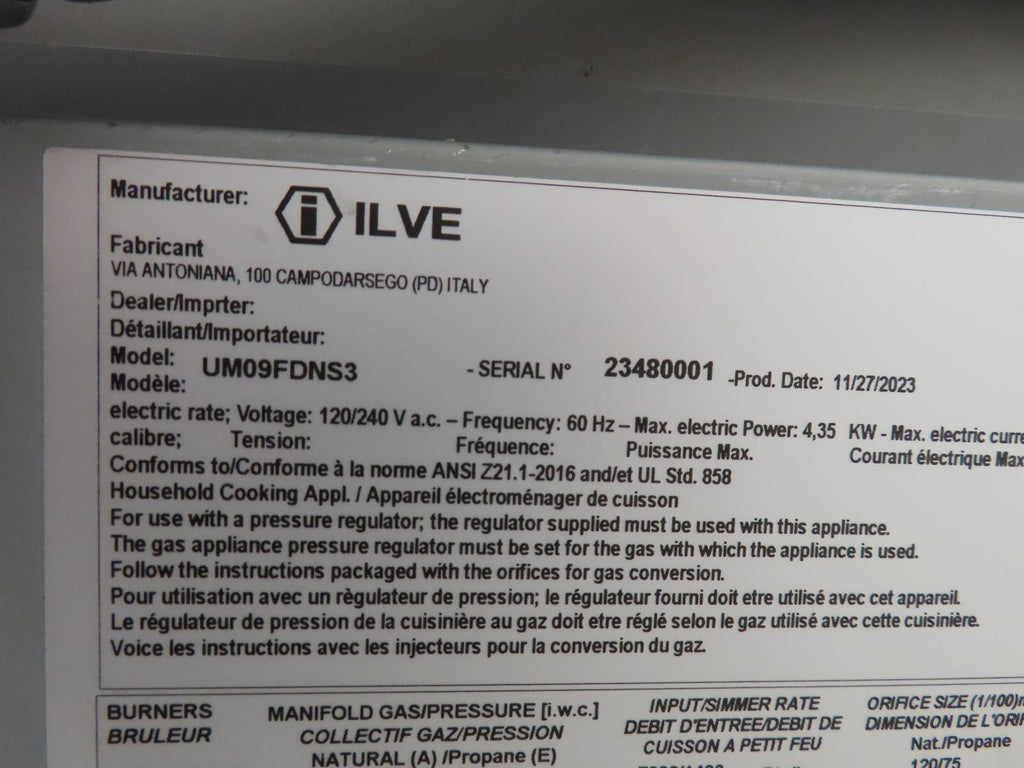 Ilve Majestic II Collection UM096DNS3SSB 36 Inch Freestanding Dual Fuel Range