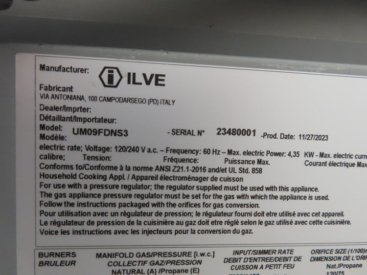 Ilve Majestic II Collection UM096DNS3SSB 36 Inch Freestanding Dual Fuel Range