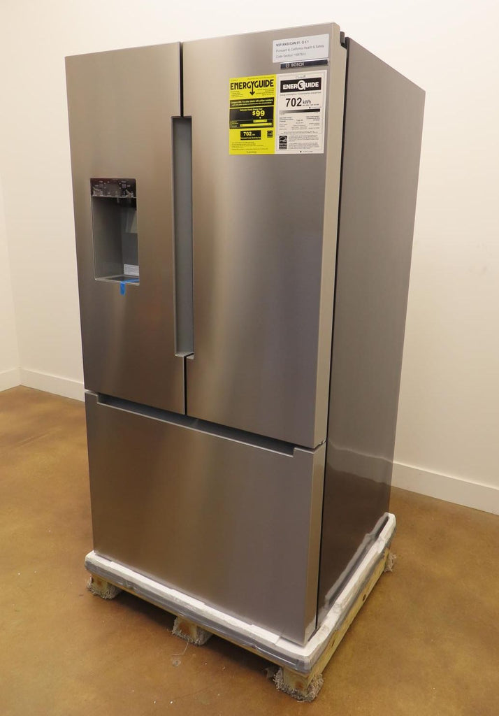Bosch 100 Series B36FD10ENS 36" Freestanding French Door Smart Refrigerator Pics