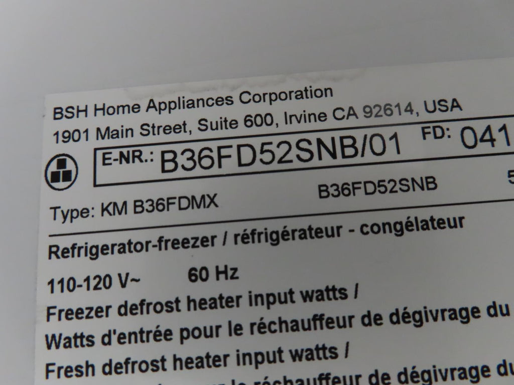 Bosch 500 Series B36FD52SNB 36 Inch Freestanding French Door Smart Refrigerator